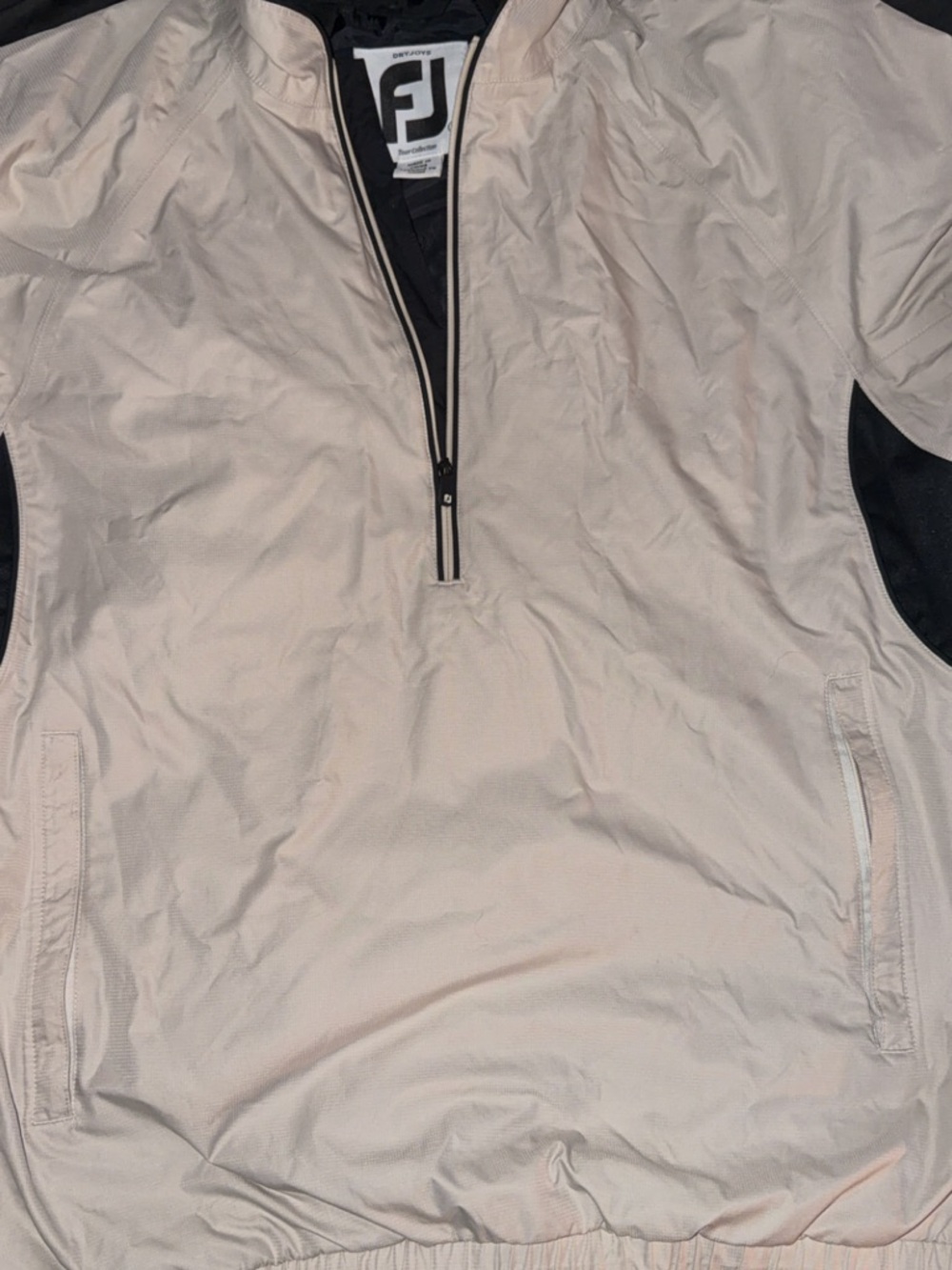 FootJoy Beige and Black Quarter-Zip Windbreaker Jacket